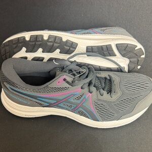 ASICS GEL CONTEND 7 WOMEN CHARCOAL GREY TEAL RUNNING SHOE SNEAKER 1012A911